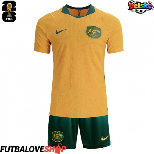 Dres Austrália Domáci pre deti MS 2026 Krátky Rukáv (+ trenírky)